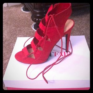 Red Just Fab tie up Sandal